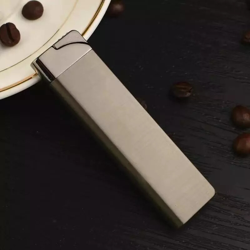 Ultra Thin Refillable Butane Lighter Small Metal Windproof Jet Torch Gas Lighter