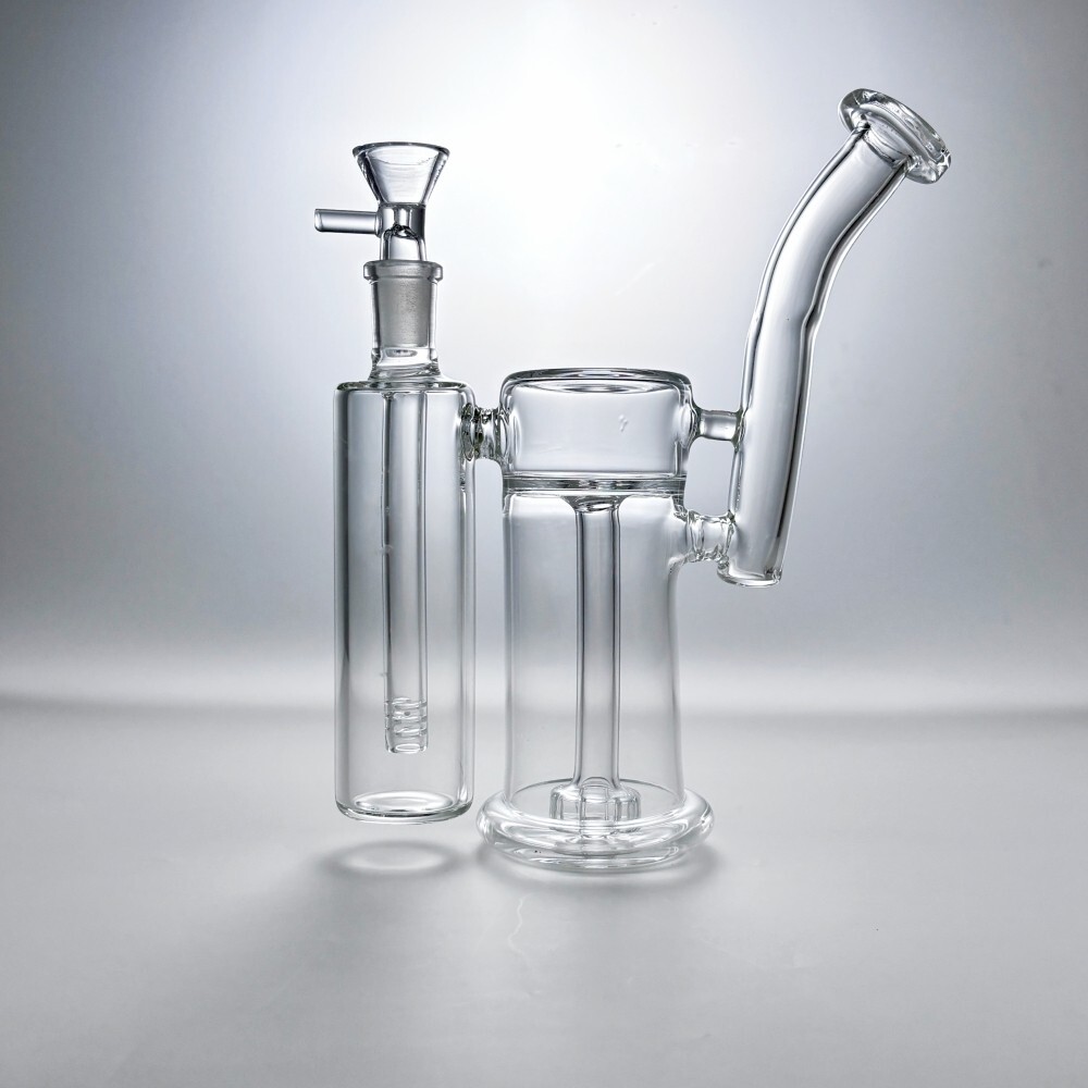 9″ Glass Bong Double Filter Showerhead Perc Bubbler Hookah Water Pipe US Stock