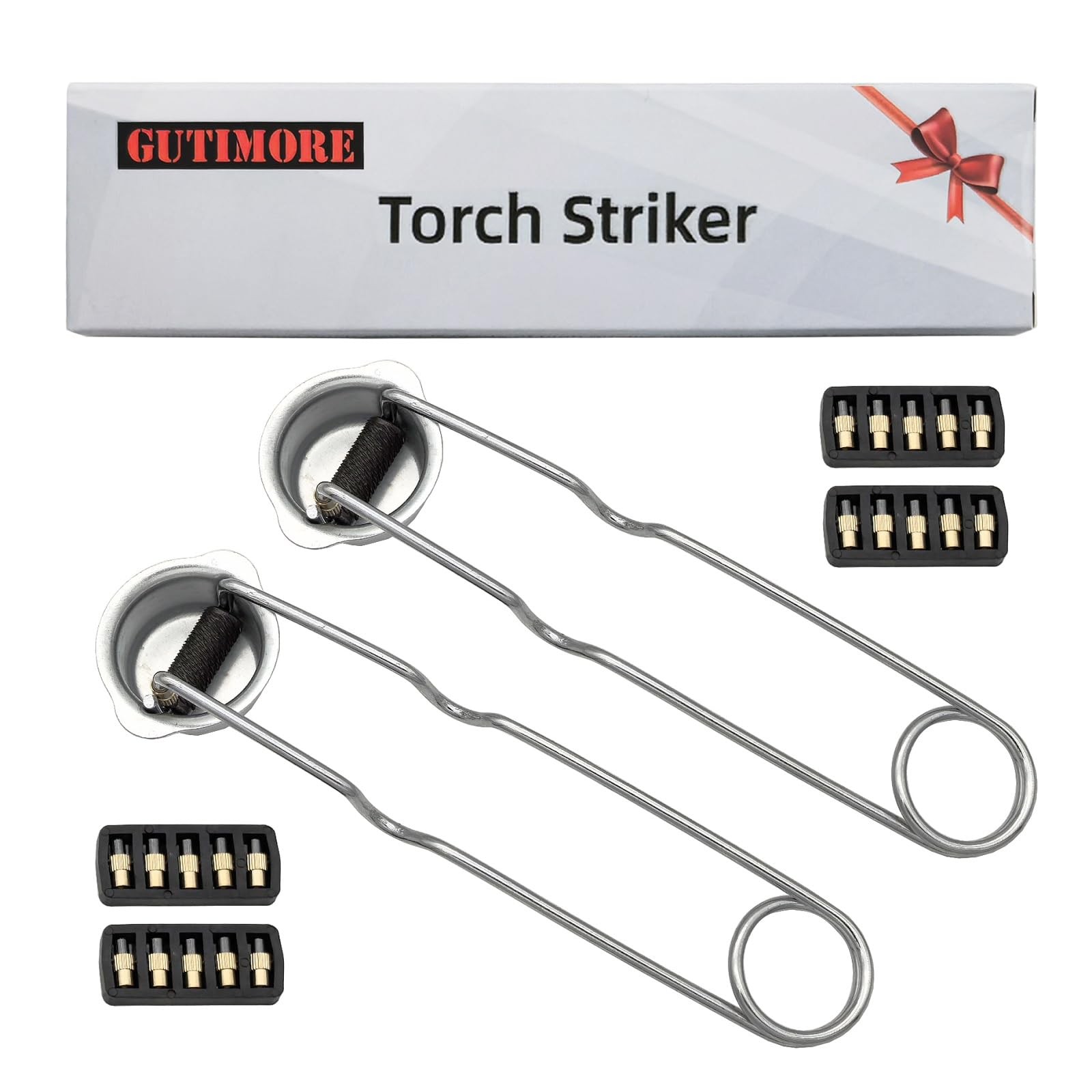 GUTIMORE Single Flint Striker Spark Lighter for Torch 2PC with 20 Extra Flint…