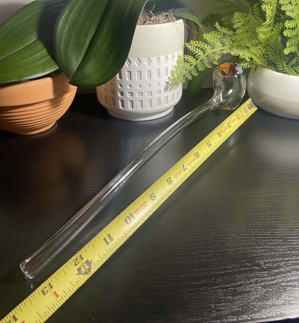 Rainbow Gandalf Clear Glass pipe Long Pipe
