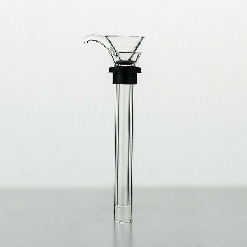 2pcs Hand Blown Glass Downstem Slider Set Bowl Funnel Stem with Black Rubber