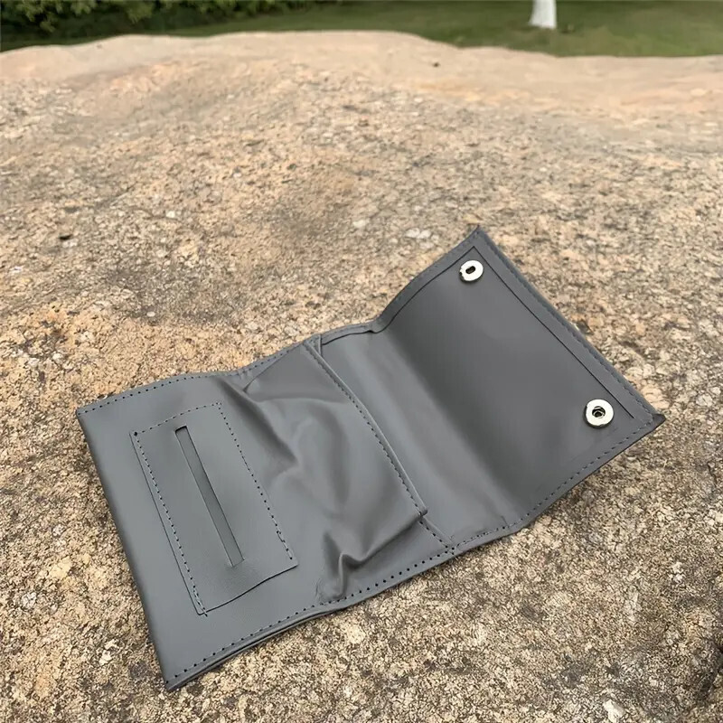 2Pack Gray PU Leather Tobacco Pouch – Moisture Resistant, Ideal Gift for Smokers
