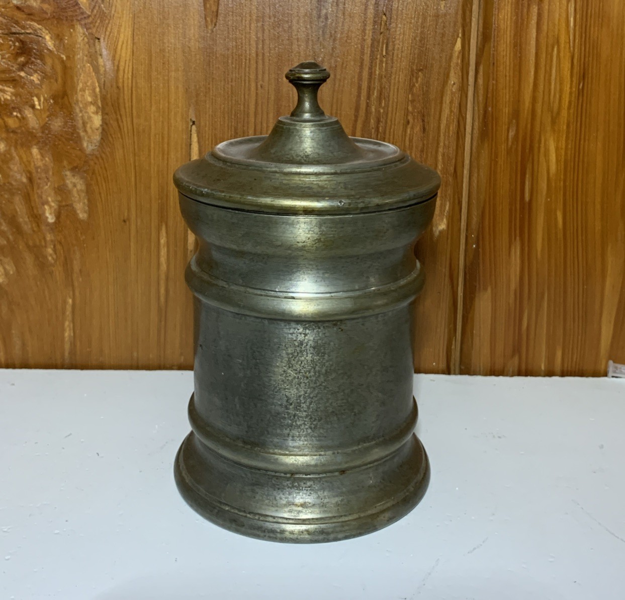 Antique late 18th or early 19th century pewter humidor