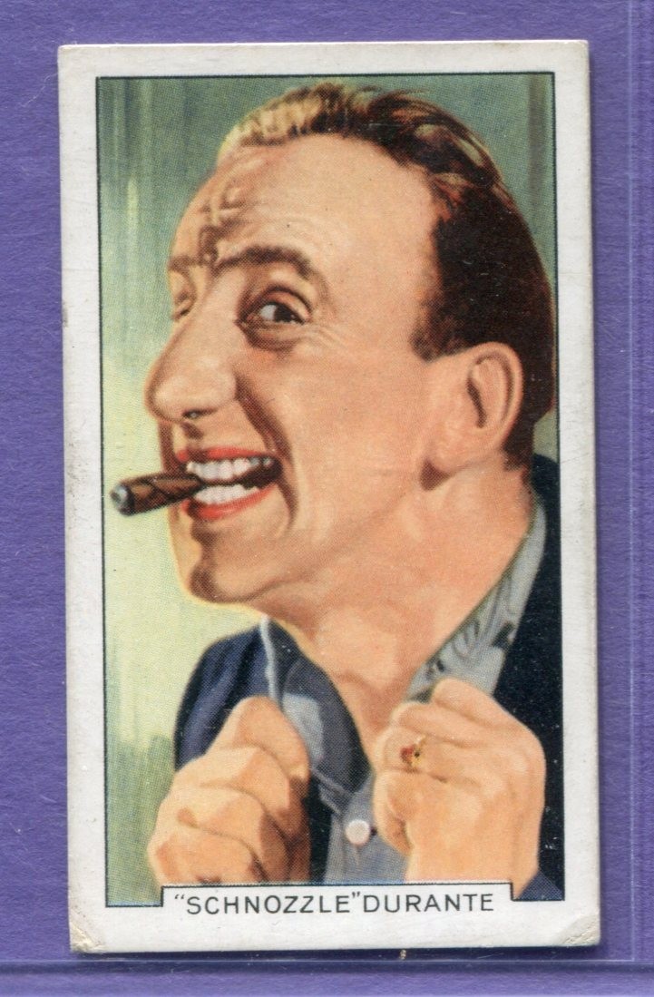 1935 GALLAHER LTD. PORTRAITS OF FILM STARS TOBACCO CARD #14 JIMMY DURANTE