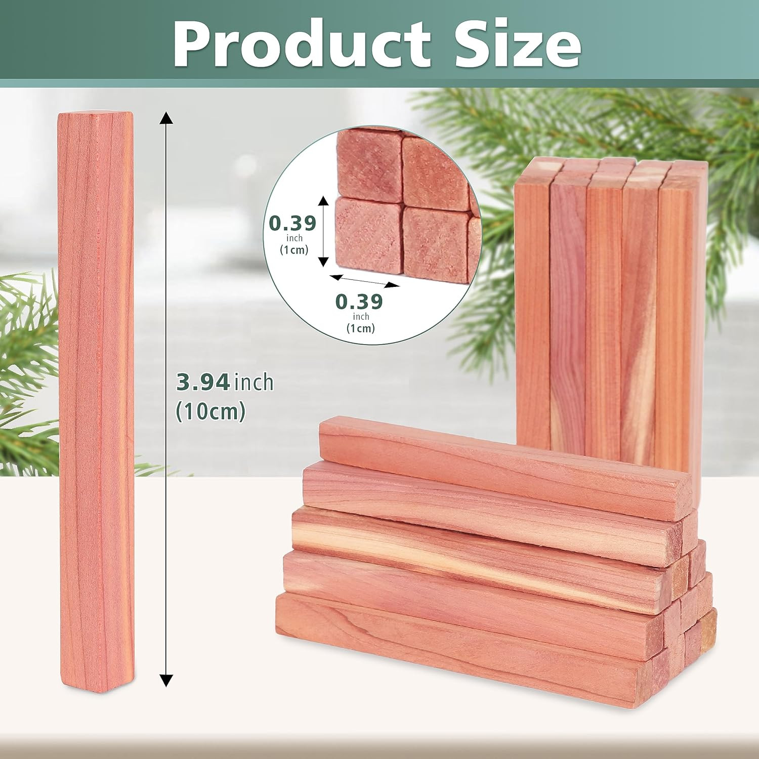 Cedar Blocks for Clothes Storage, 100% Aromatic Red Cedar Wood Sticks