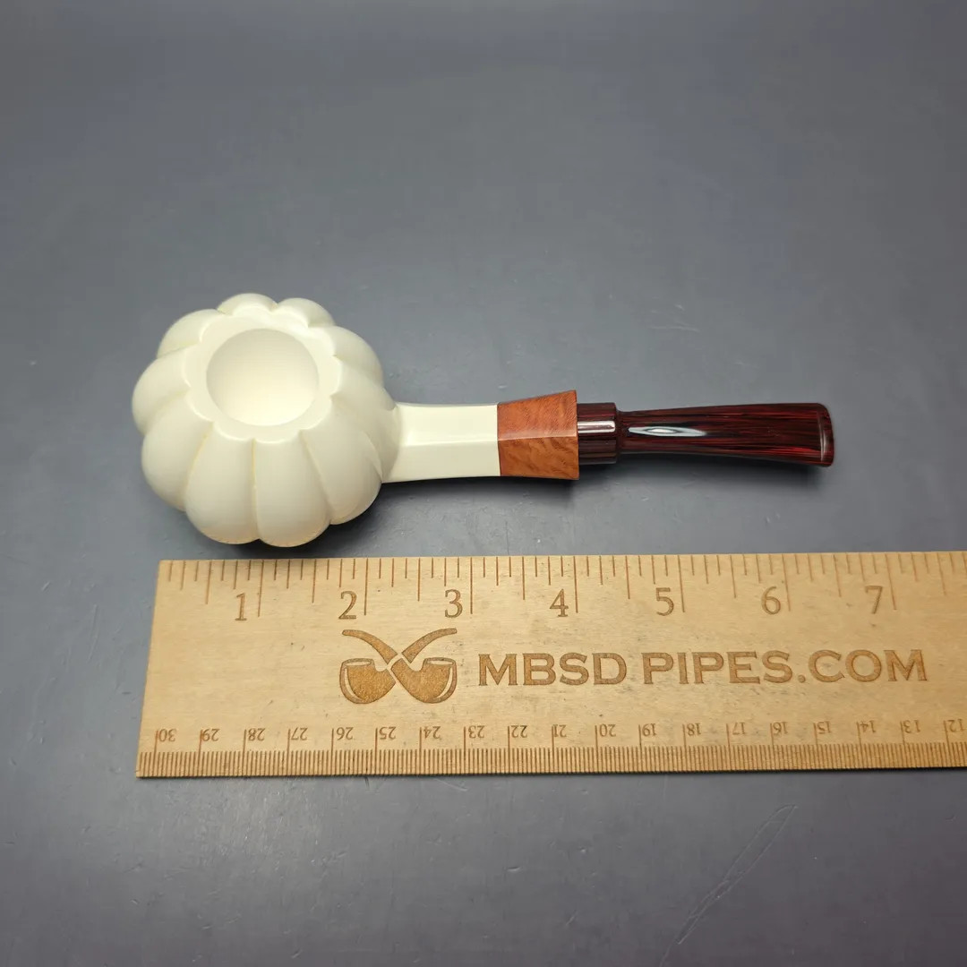 MBSD Meerschaum Premier Panel Tomato w/ Case & Tamper Meerschaum Pipe, New