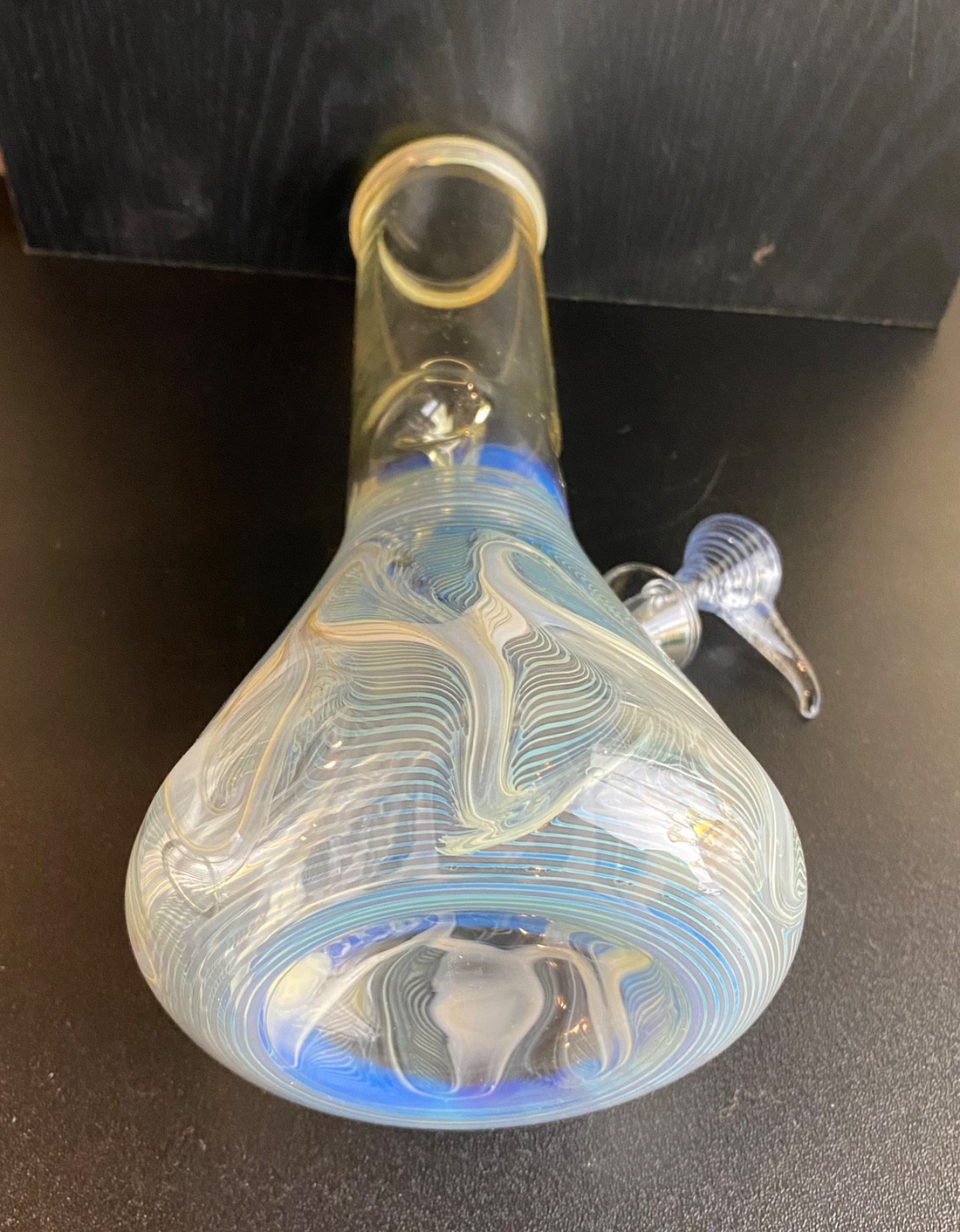Glass Water Pipe with Ice Catch – 10” x 1.5″ with 9mm Pull Bowl