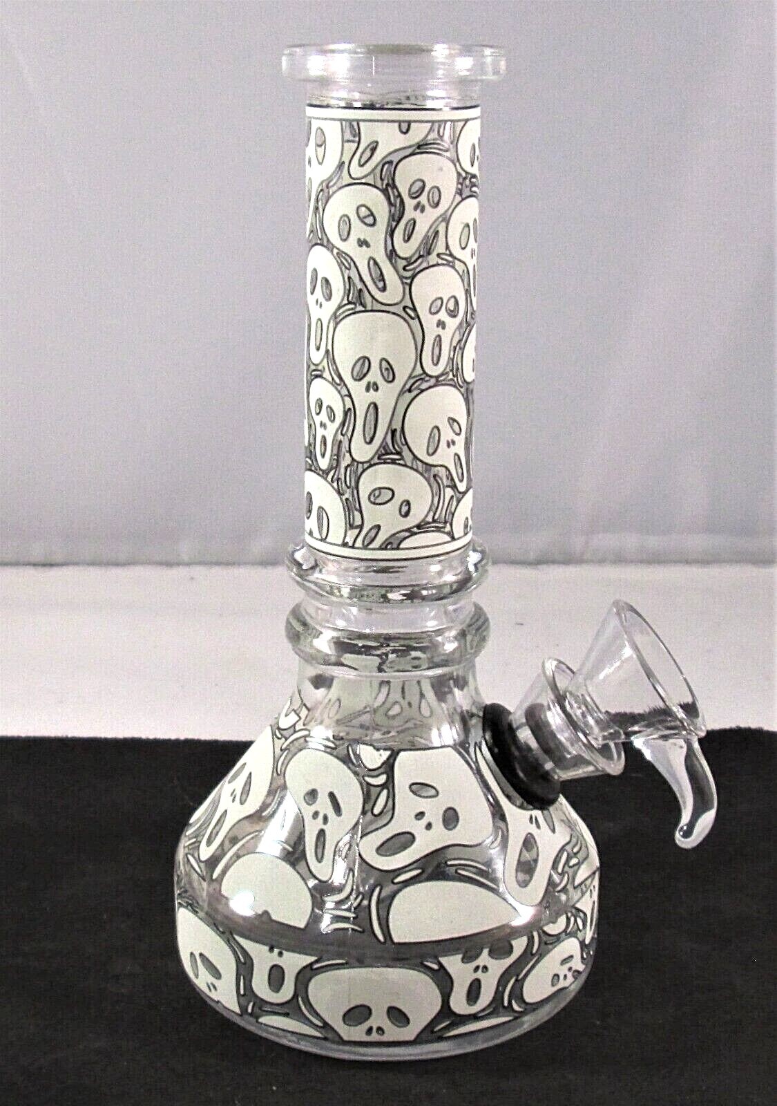 Glass Smoking Water Pipe Bong Bubbler 6.5″ Ghost Scream Glow in the Dark
