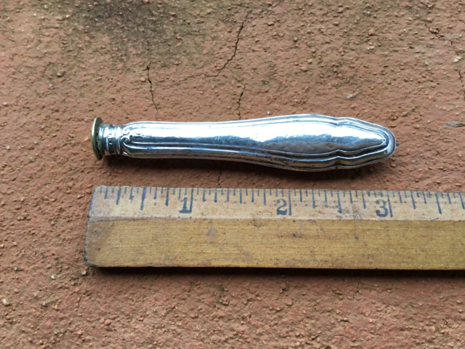 19th Century French Repousse Silver And Bronze Custom Tobacco Pipe Tamper