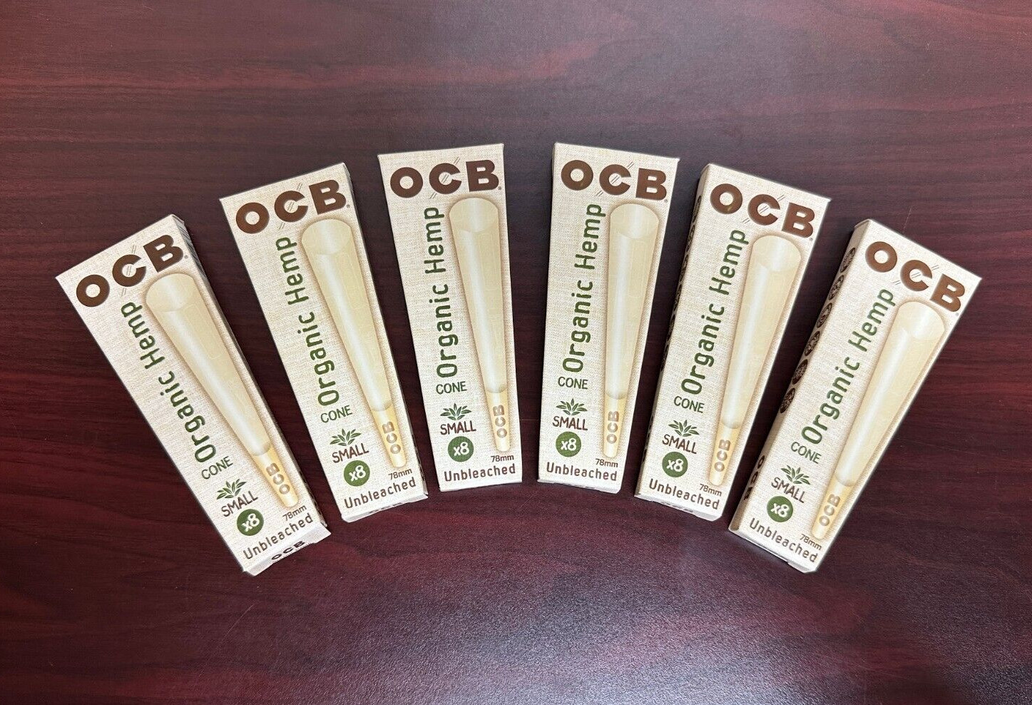 OCB Organic 78mm ~SMALL Cones~6 PACKS OF 8 ~48 Total Cones~NEW