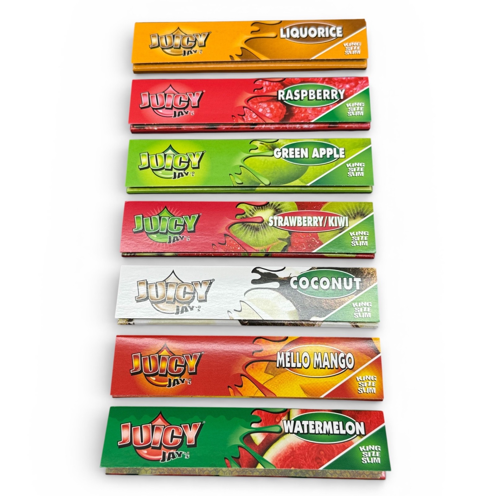 24 Pack Juicy Jay’s King Size Slim Rolling Papers Display Box Mixed Flavors Ciga