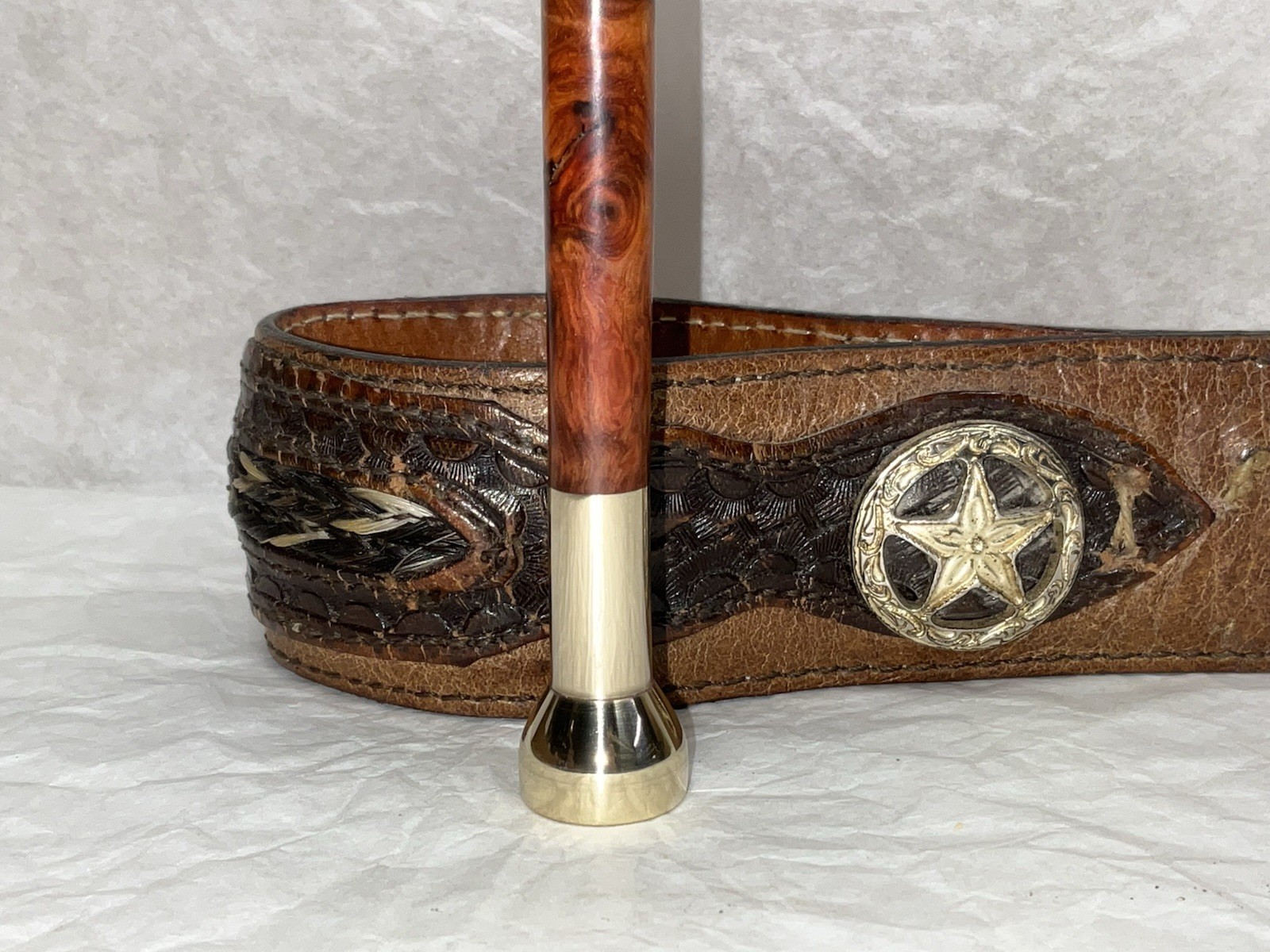 Tobacco Pipe Tamper and Pick Tool, Amboyna Burl And Brass!!