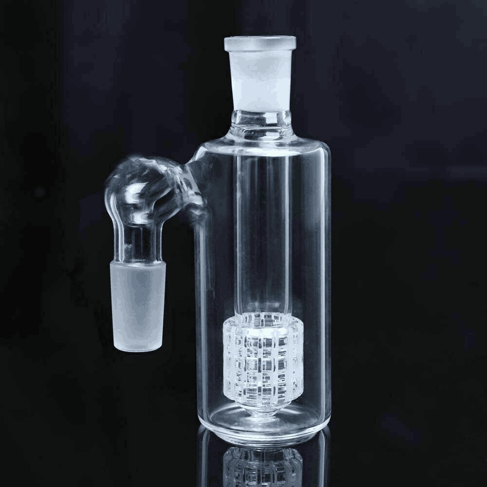 18mm Ash Catcher 90 Degree Glass Mini Water Bong Clear Thick Pyrex Glass Bubbler