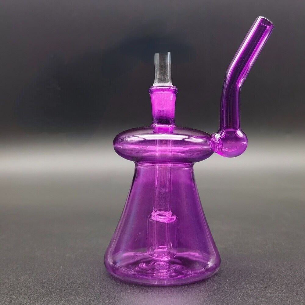 Purple Glass Bubbler Water Pipe Smoking Bong Shisha Hand Pipes + 10mm Bowl New