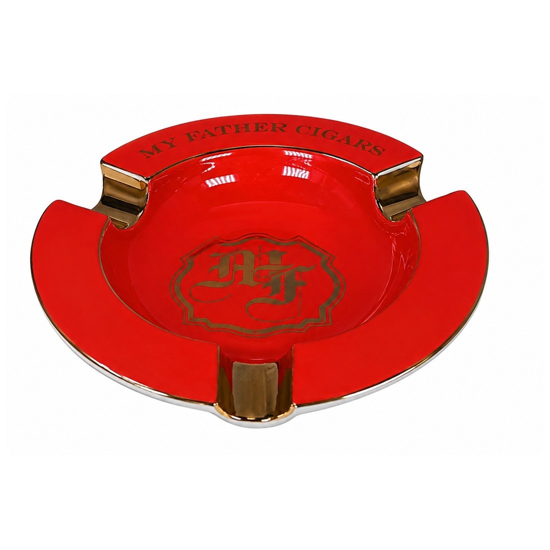 My Father Cigars Round Ceramic Three Cigar Classy Ashtray – Red