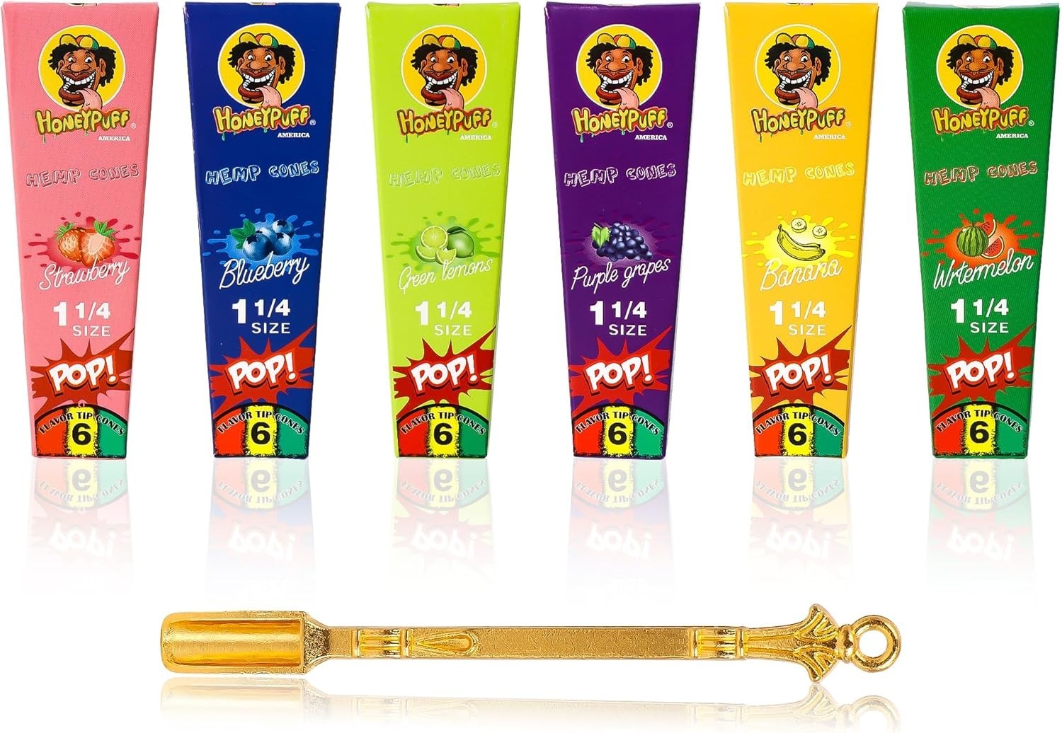 Flavored Pre Rolled Cones with Pop Filter Tips – 6 Unique 1 1/4 Size Delights