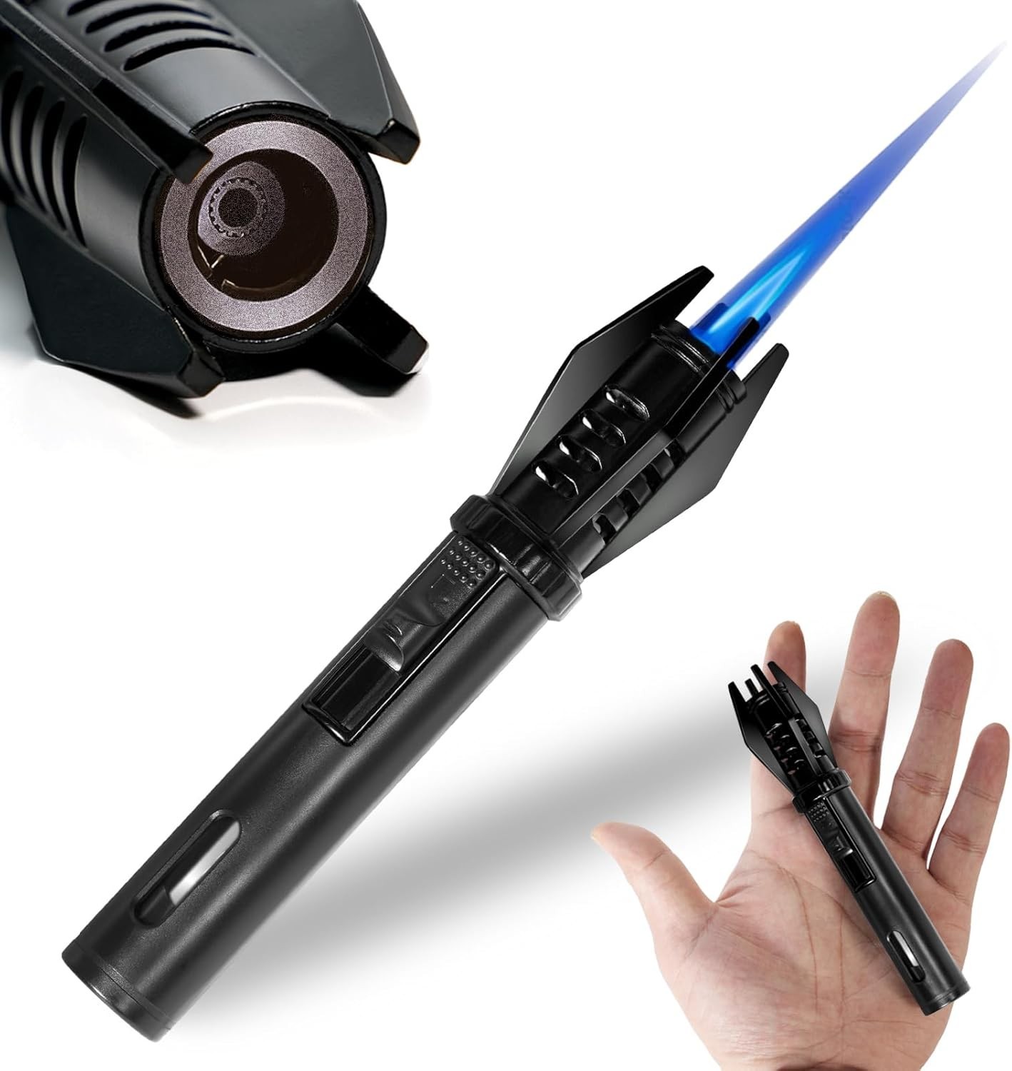 Camping Mini Torch Lighter EDC Windproof Small Lighters with Visual Window Refil