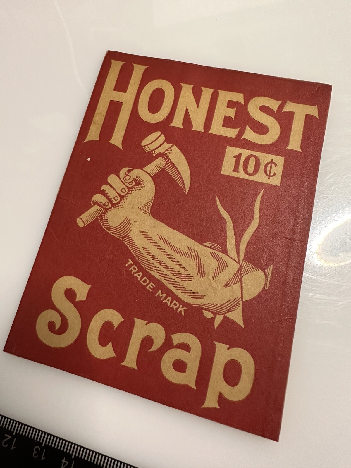 Antique Honest Scrap Red Smoking scarce Tobacco Label 1800’s M3X