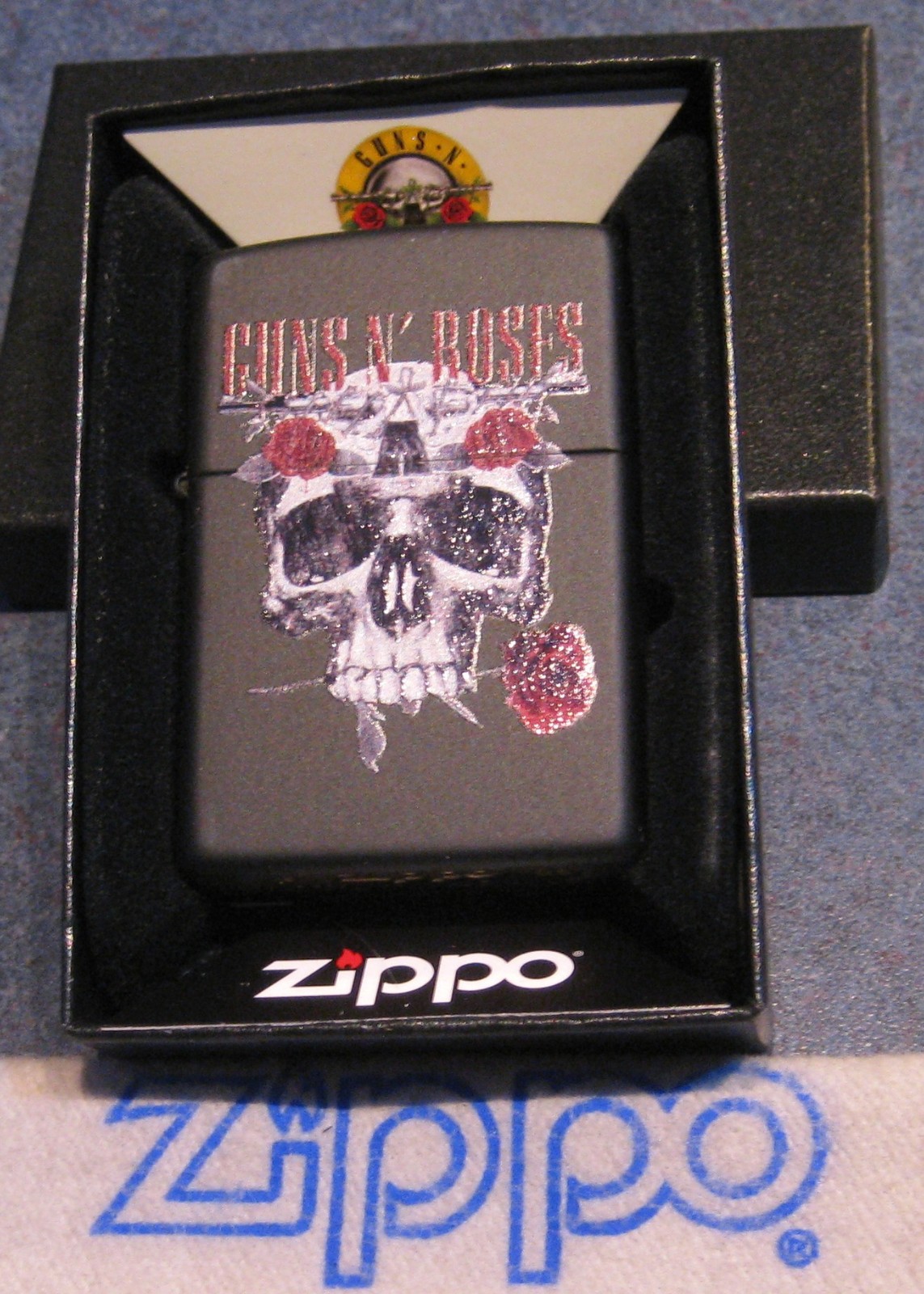MUSIC Guns n’ Roses NIGHTRAIN 47227 Skull Flowers ZIPPO Lighter NEW IN BOX 2025