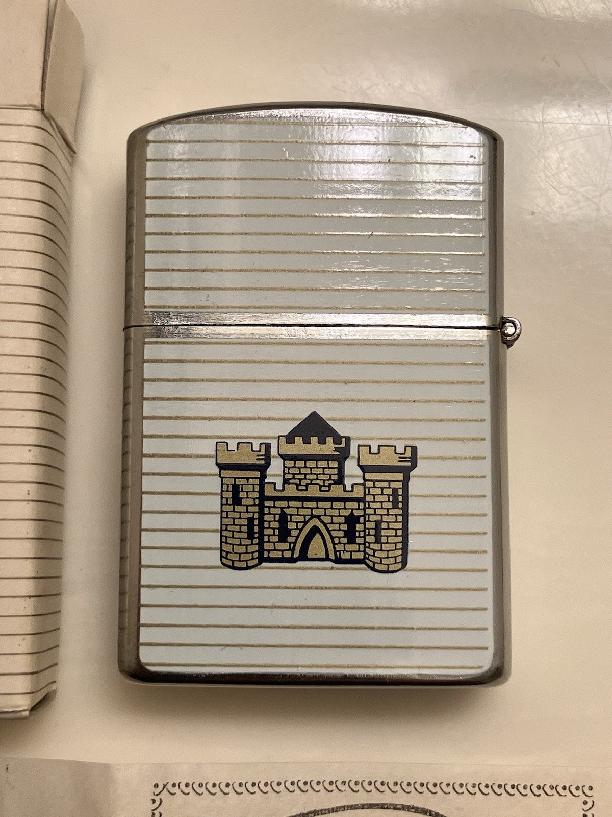 Vintage Hadson Kent Castle Flip Top Lighter Made In Japan With Box