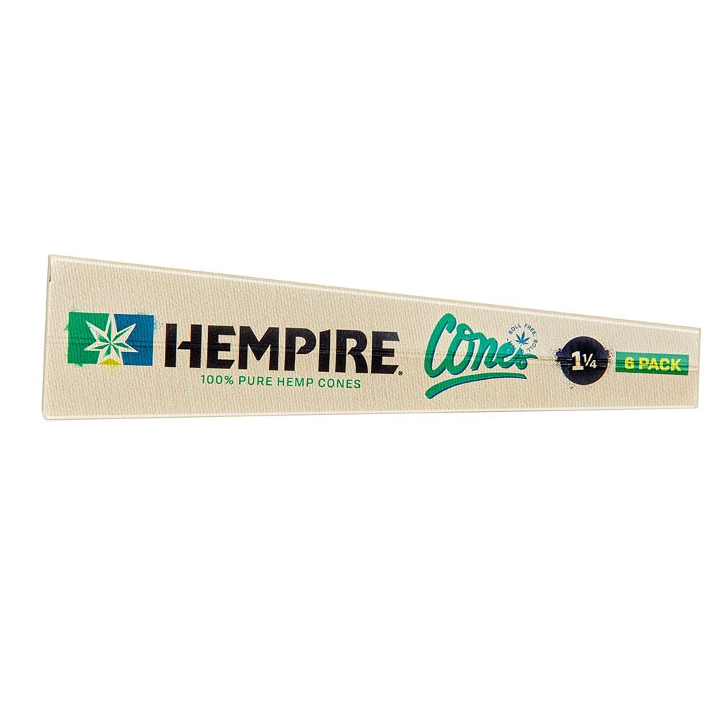 HEMPIRE Cones 1 1/4 |144 Pack |Natural Pre Rolled Paper with Tips and Packing St