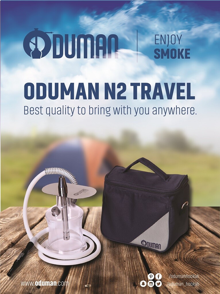ODUMAN N2 TRAVEL Stainless Steel Hookah Shisha with Travel Bag – Portable Hookah