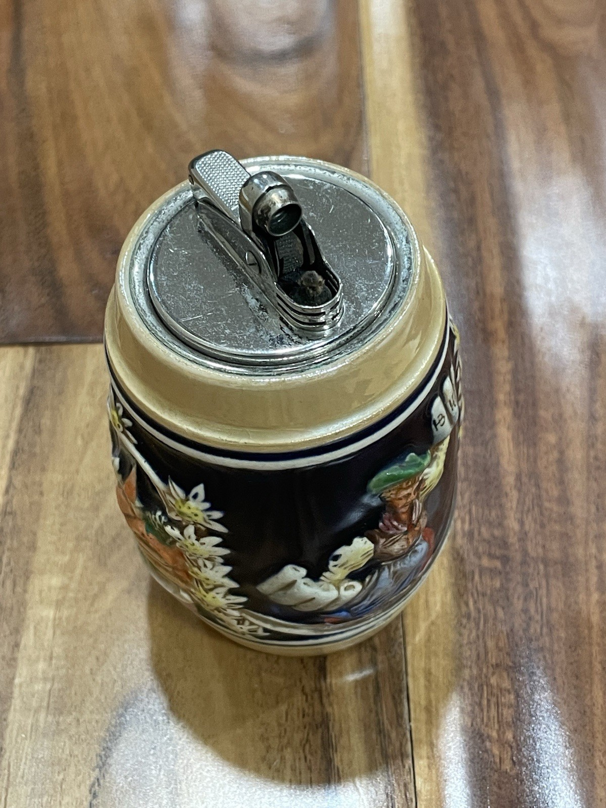 Vintage Beautiful 1950 Augusta Ceramic Table Lighter (Germany) Working