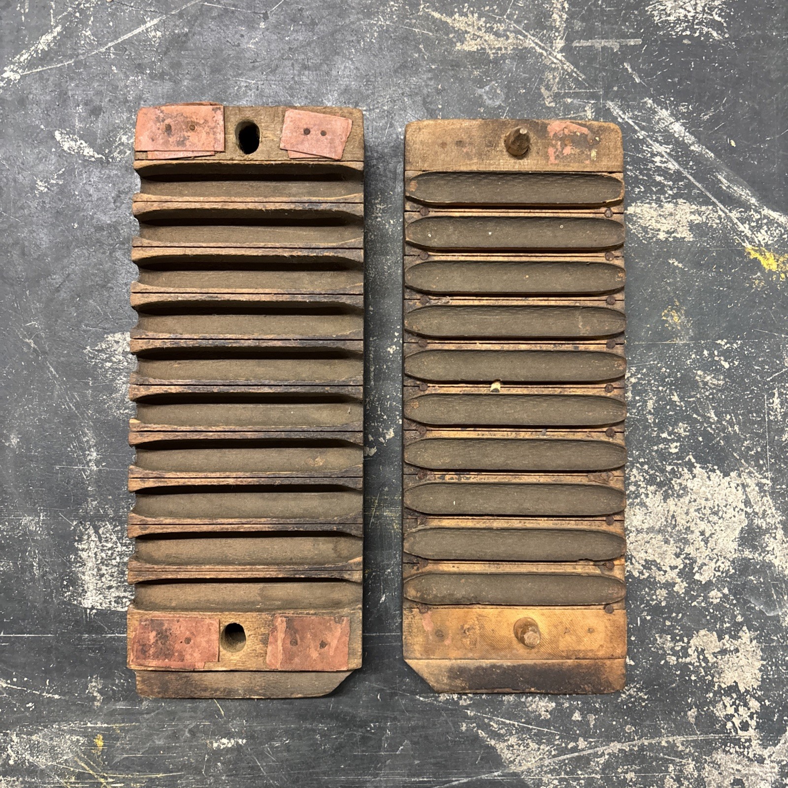 Vintage Wooden Cigar Mold Press 10 Cavity Tobacco Factory Tool Marked 434804