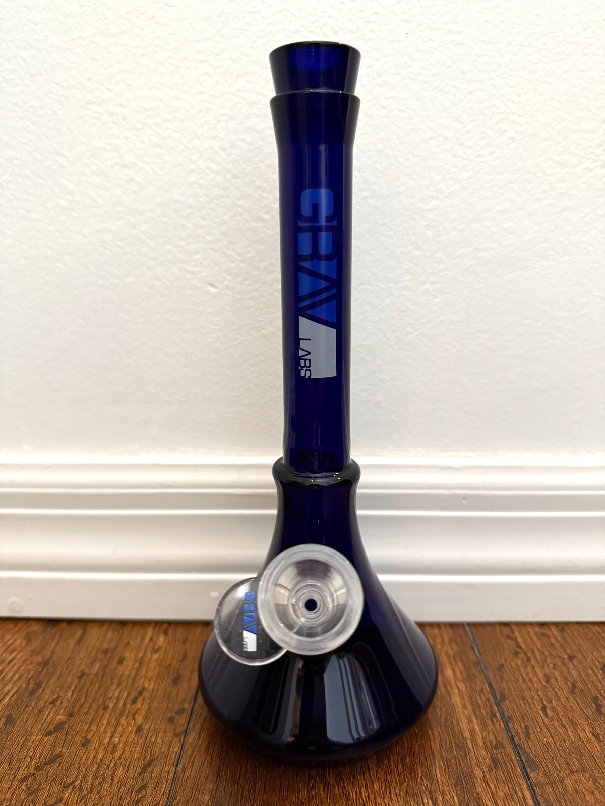 10″ Grav Premium Glass Water Pipe Beaker Bottom Blue 14mm