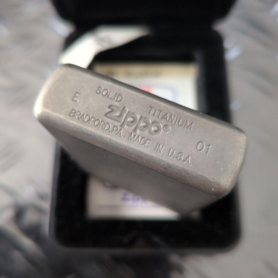 Zippo Solid Titanium Lighter 2001 Near Mint Barely Used from Japan