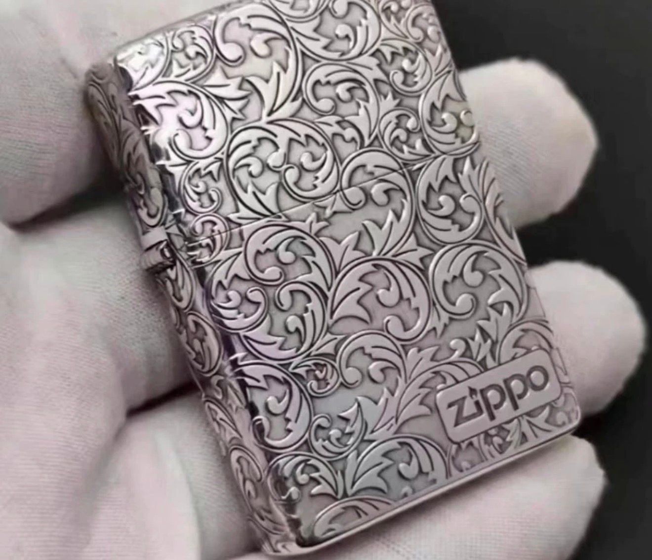 5 Sides Zippo Lighter Flower Leaves Silver New Box