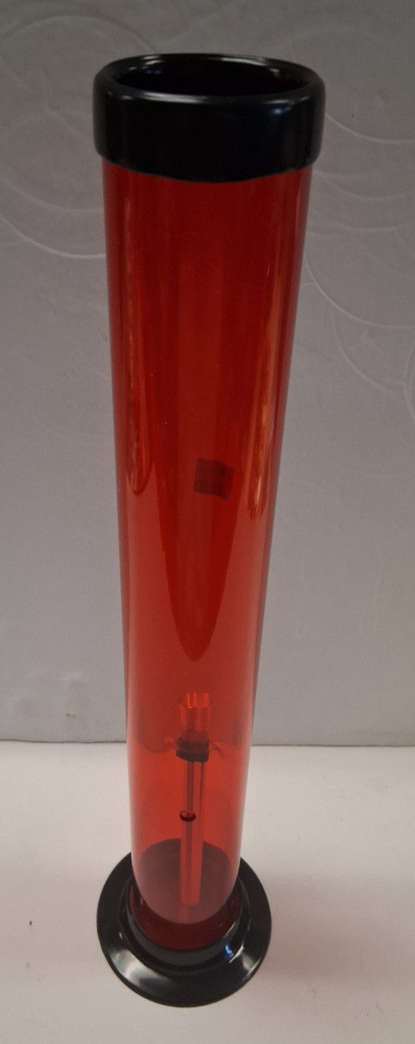 15″ ACRYLIC PLASTIC STRAIGHT HOOKAH WATER PIPE BONG THUMB CARB RED 2″M USA