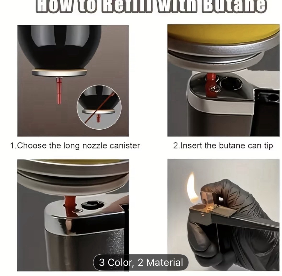 Refillable 2-in-1 Folding Pipe Lighter Adjustable Flame Metal Windproof