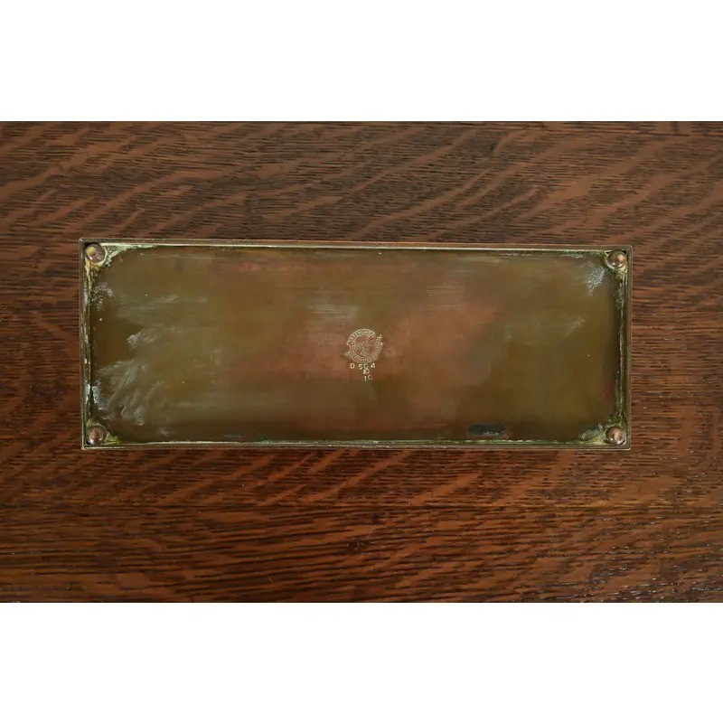 Silver Crest Arts & Crafts Sterling Silver on Bronze Cigar Box or Humidor