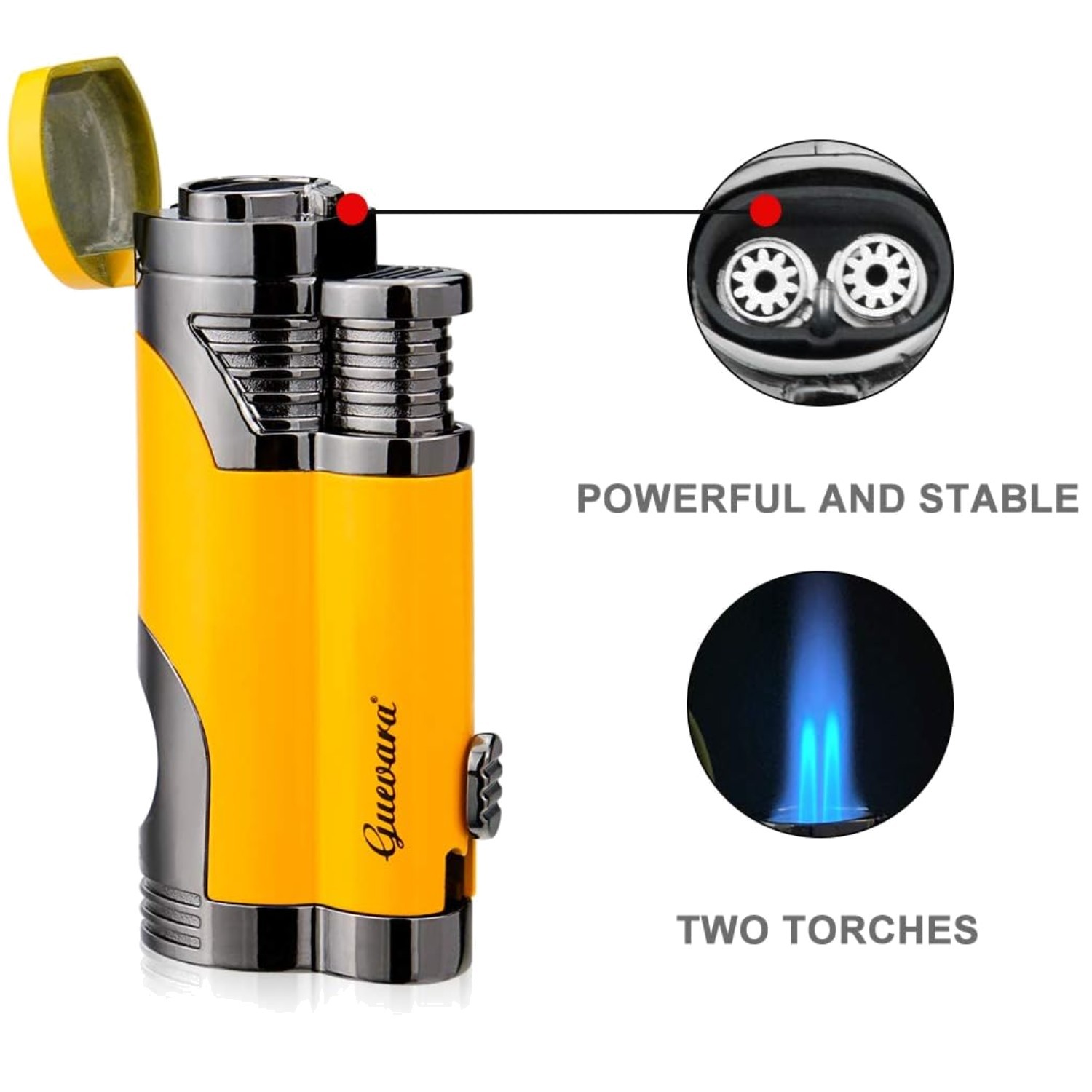 Elegant Gift Box Included: Windproof Double Jet Lighter