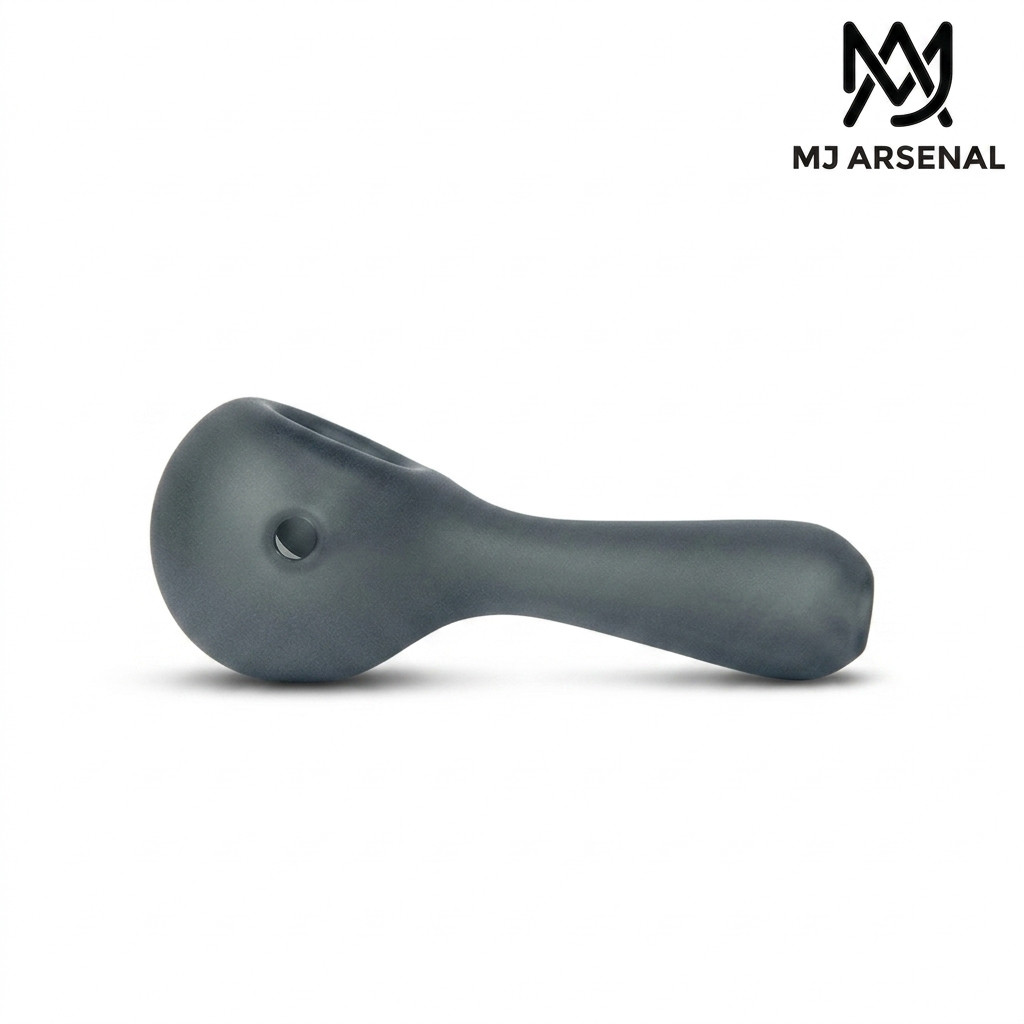 MJ Arsenal Sandblasted Pioneer Frosted Borosilicate Double Glass Spoon Hand Pipe