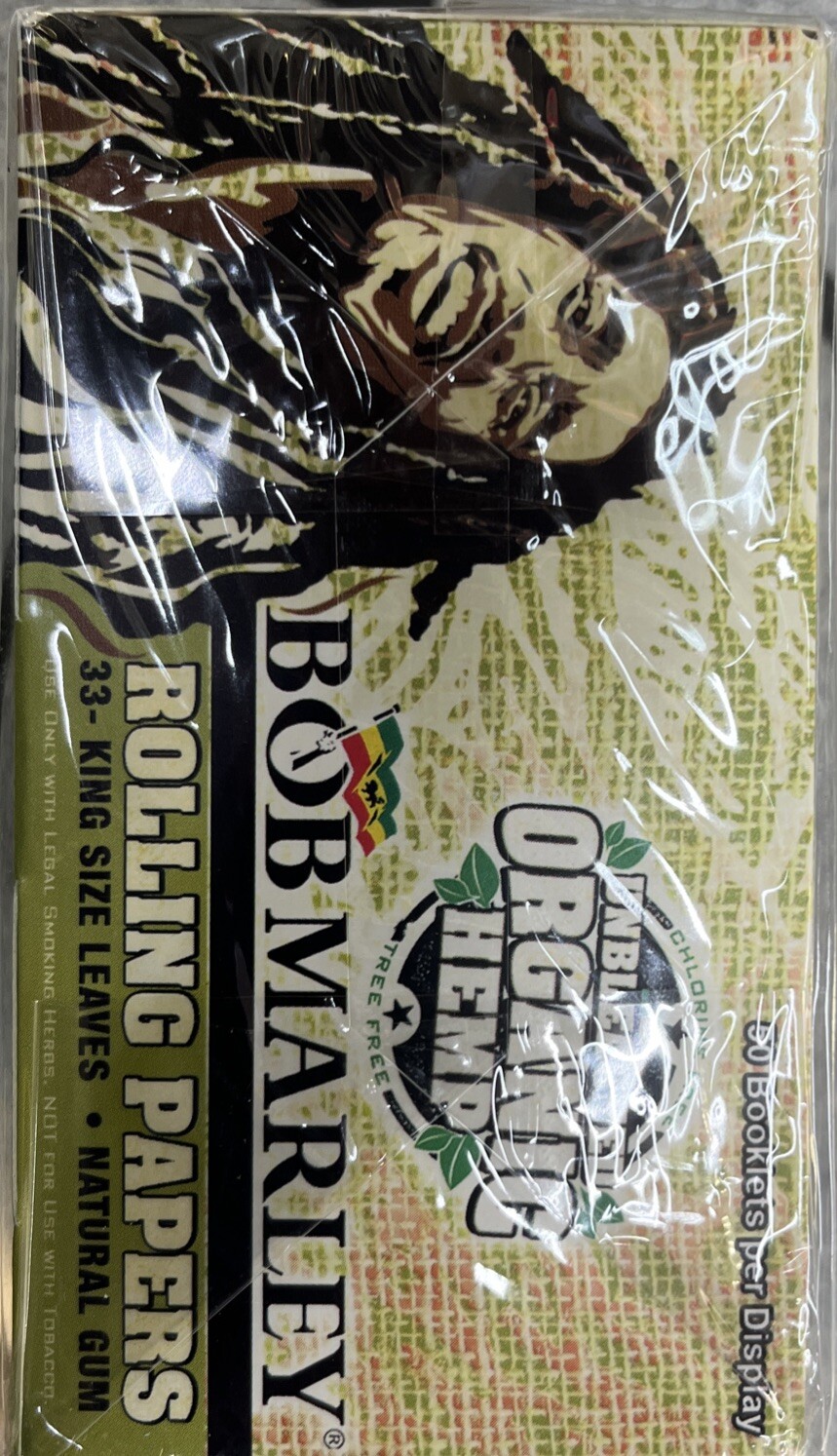 Organic Hemp Bob Marley Rolling Papers 50 Booklets 33-king Size Leaves Per Book