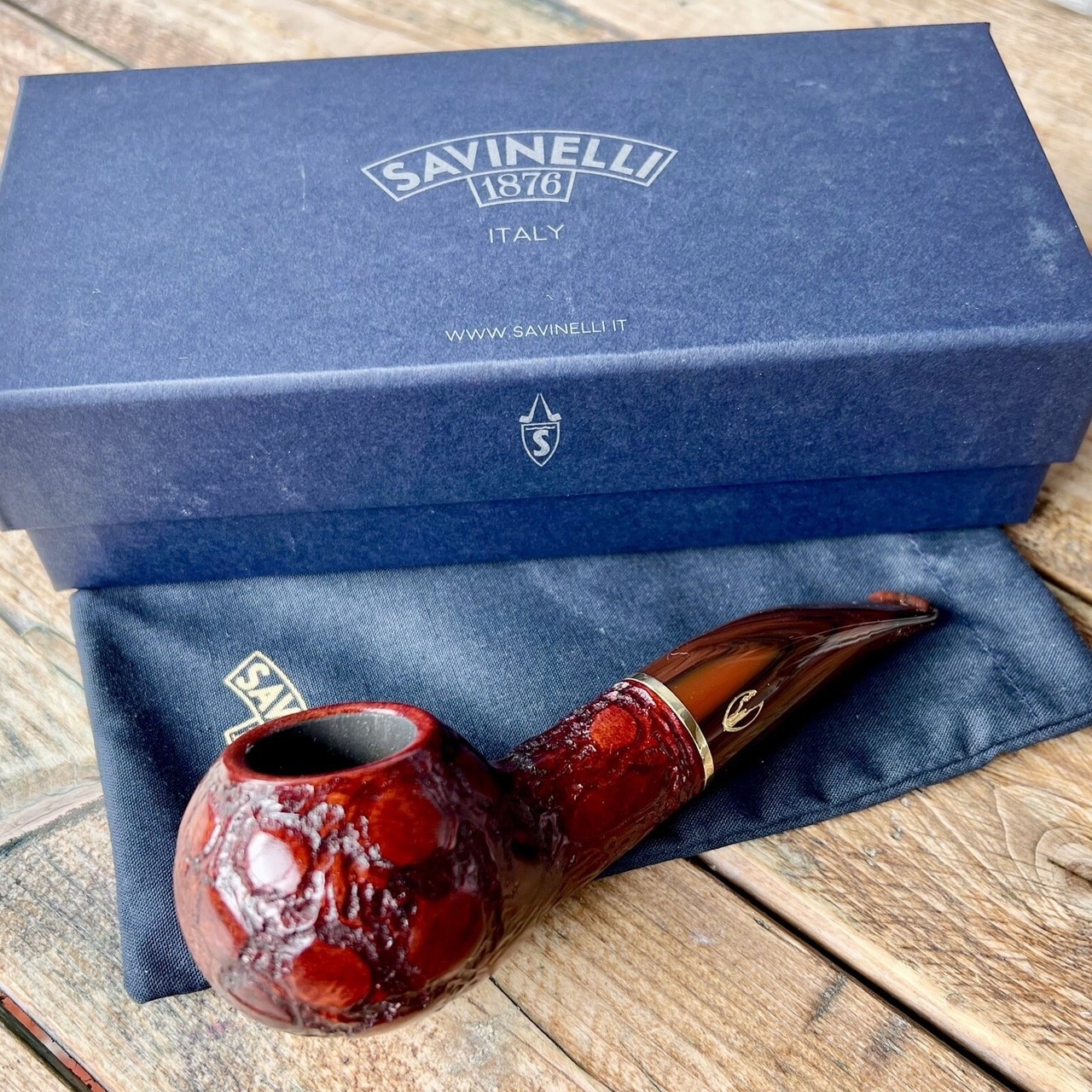 Savinelli Alligator Brown Author (320 KS) 6mm Filter Pipe – NEW