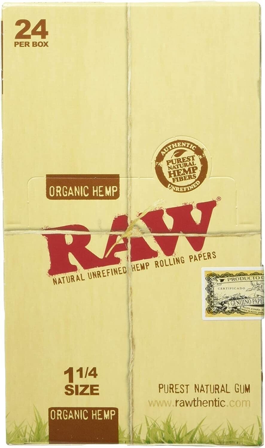😎RAW ORGANIC HEMP 1 1/4 ROLLING PAPERS🔥24CT BOX-100% AUTHENTIC
