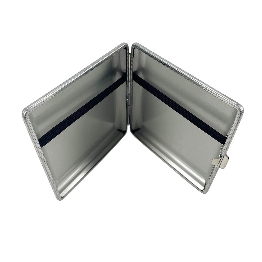 PU Leather Cigarette Case Men Black Portable Double Sided Clip 20 Cigarette