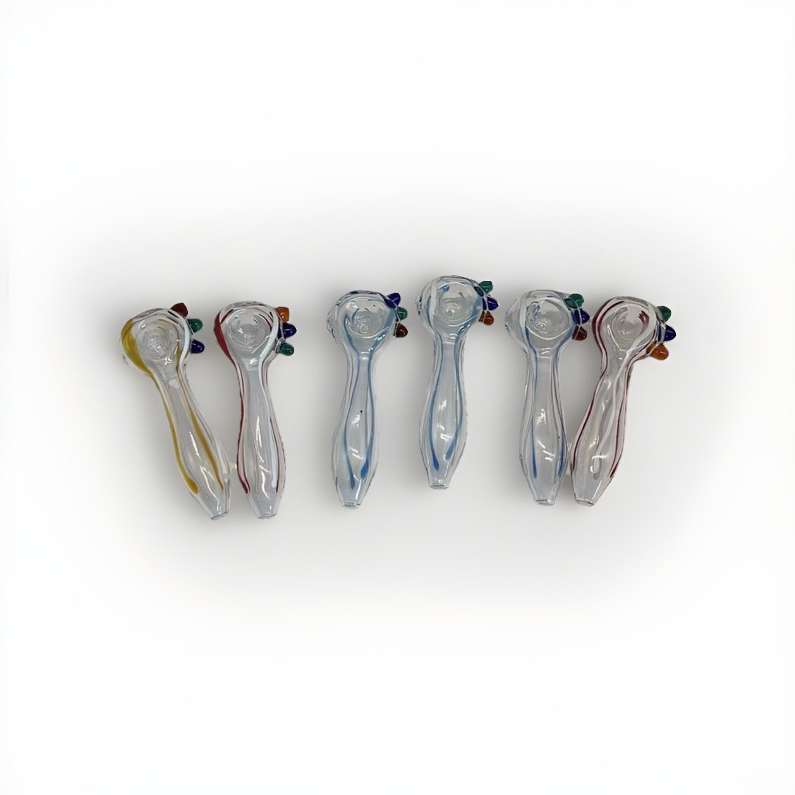 WHOLESALE LOT of (10) 4” Hand Borosilicate Glass Pipes, American Pride, 39G Each
