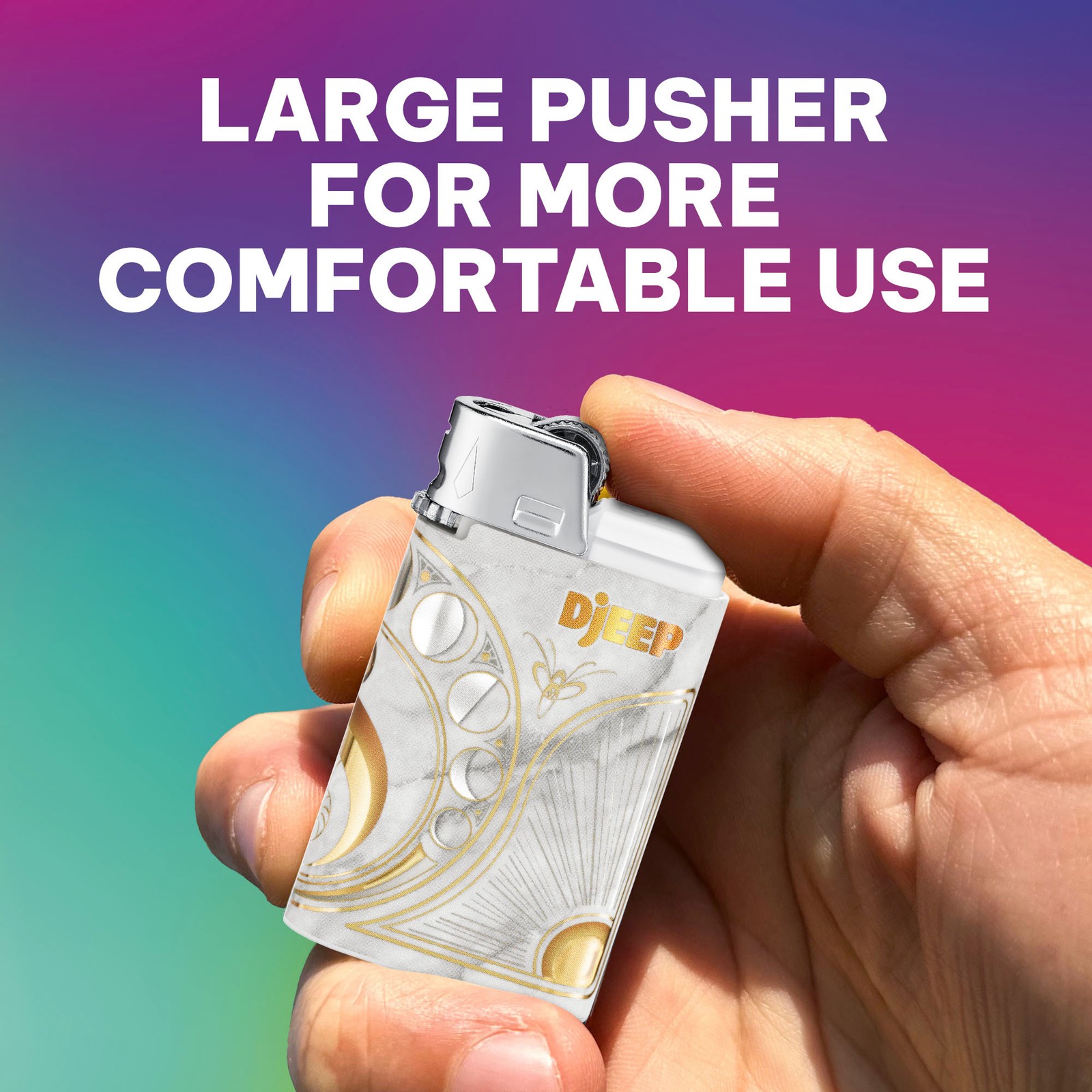 DJEEP Pocket Lighters, ELEGANT Collection, 4 Count Pack of Disposable Lighters