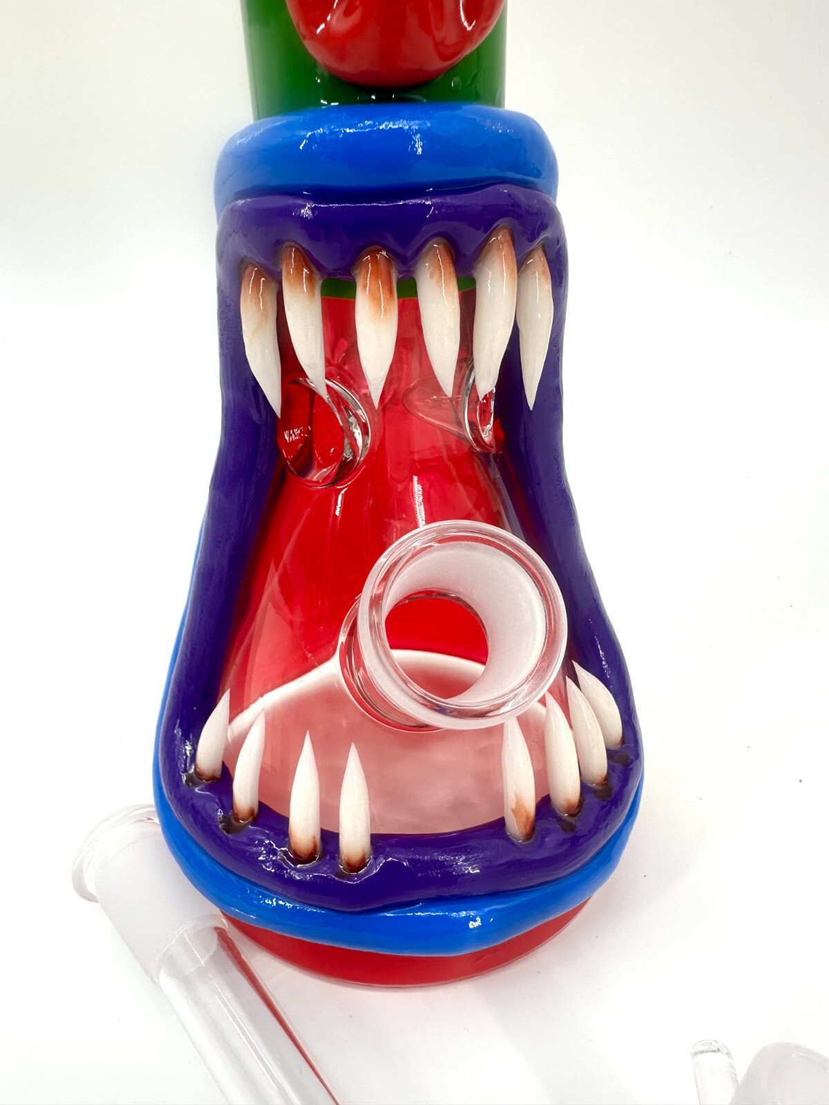 18in Heavy Thick Glass Bong Water Pipe Hookah Bongs with Skull catcher Yellow