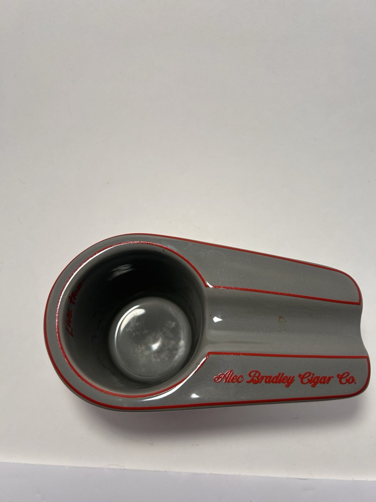 Alec Bradley Boat Cup Holder Cigar Ashtray Red Ceramic.