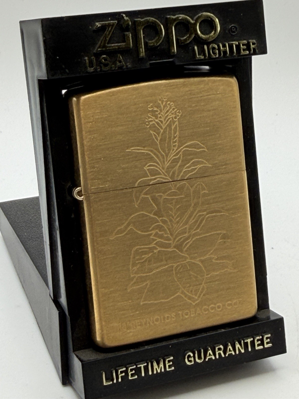 Vintage 2000 RJ Reynolds Tobacco Plant Brass Zippo Lighter Rare NEW