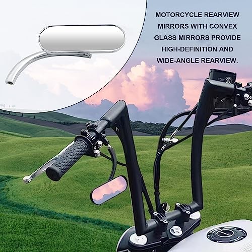 Motorcycle 8mm 10mm Oval Shape Mirrors Motorcycle Chrome Upgrade Rearview