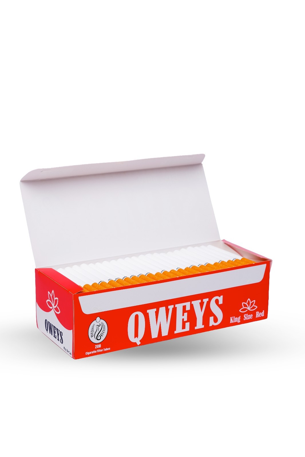 Cigarette Tubes King Size 5 Box of 200 Ct QWEYS RED