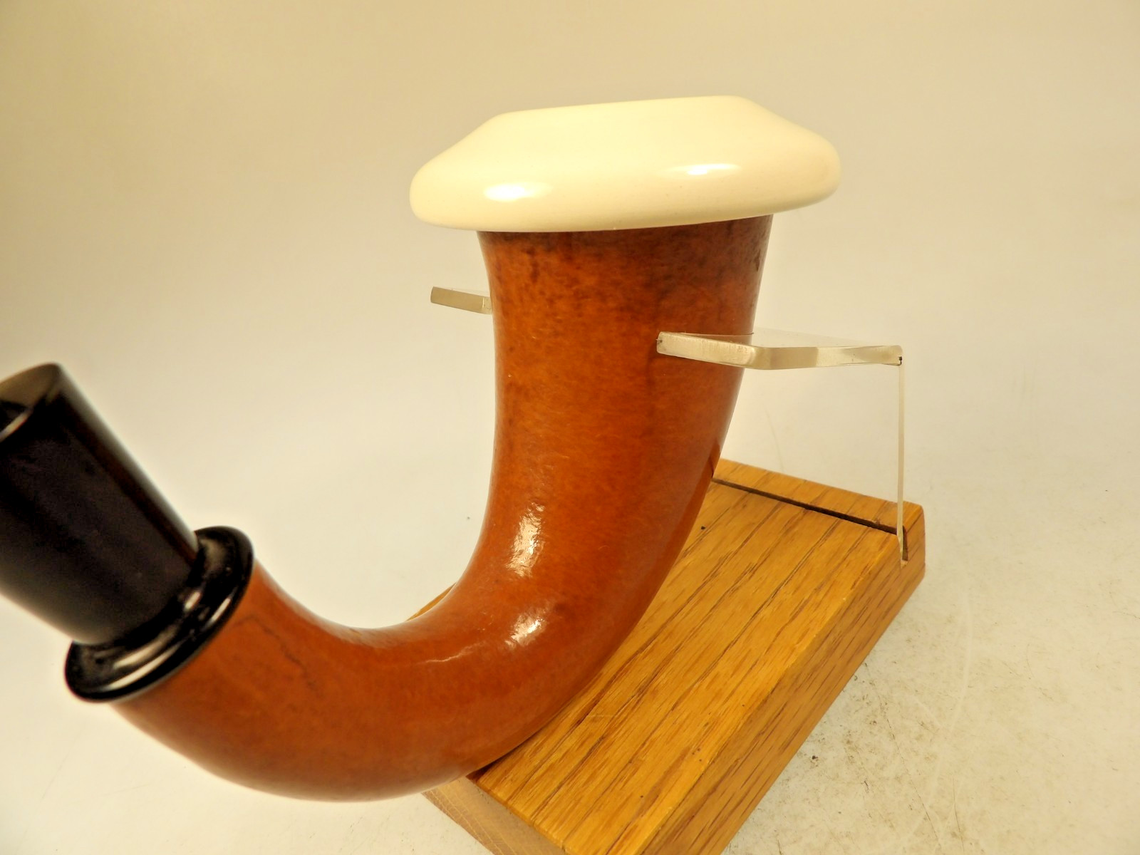 Pioneer Calabash Gourd Sherlock Holmes New Solid Meerschaum Bowl Pipe Nylon Ext.