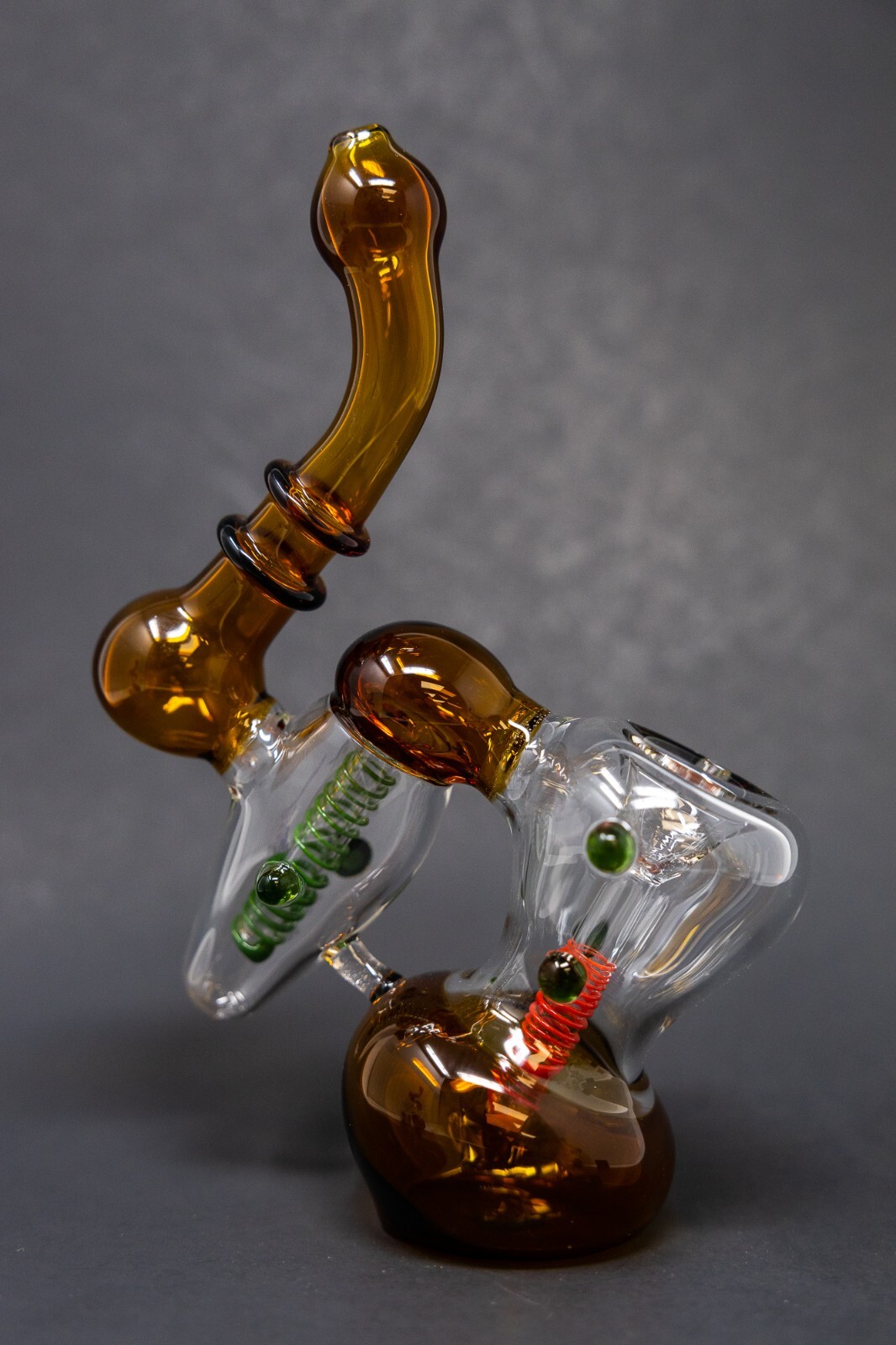 Hookah Water Pipe 7″ Dark Amber Double Chamber Tobacco Bubbler Bong – Fast Ship