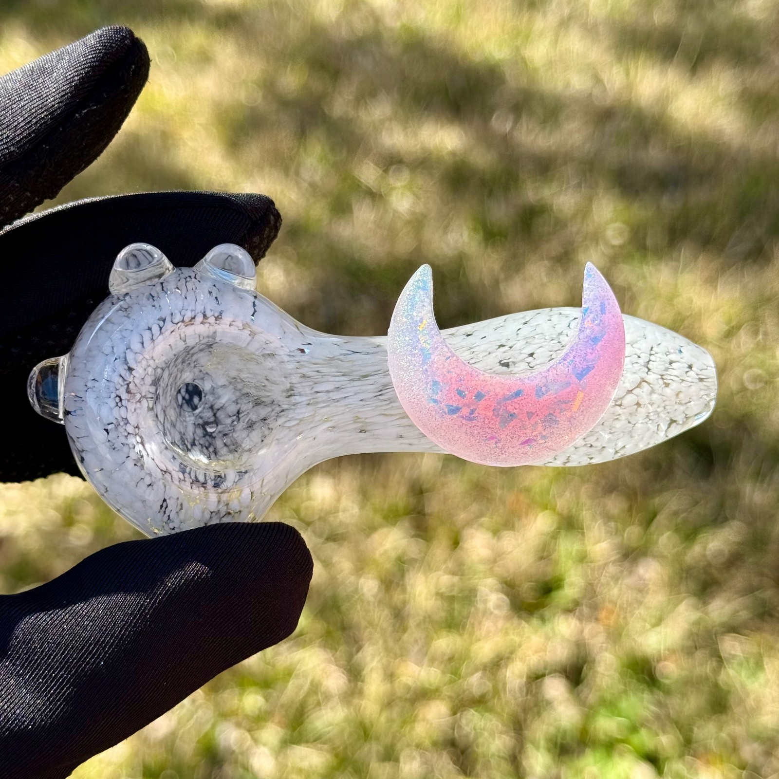 Moon Glass Pipe Smoking Hand Spoon Pipe Tobacco Glass Smoke Bowl Gift